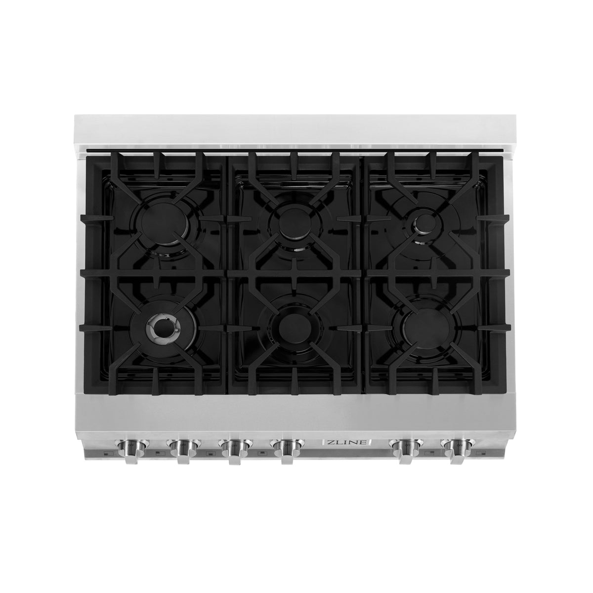 ZLINE 36 in. Porcelain Gas Stovetop with 6 Gas Burners (RT36) Available with Brass Burners - MyBBQDirect