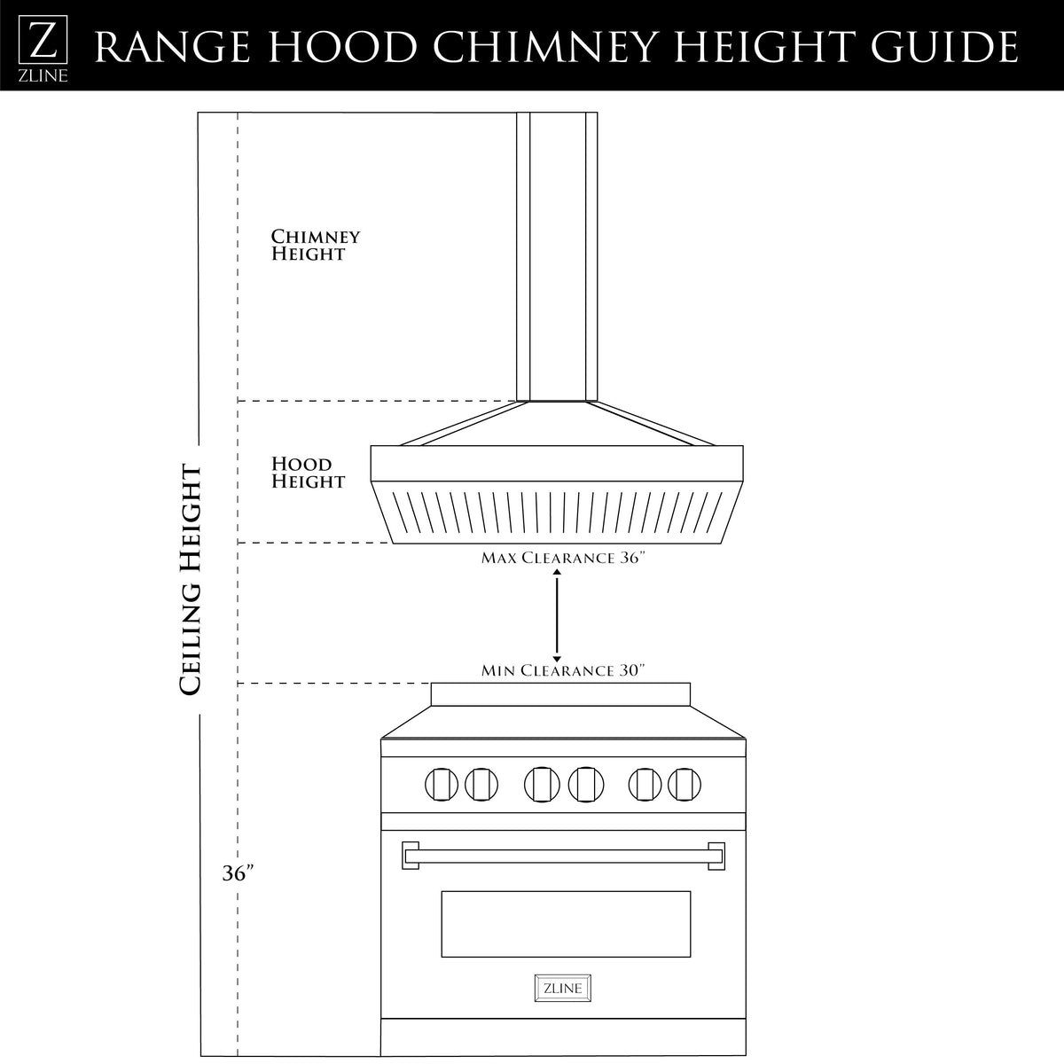 ZLINE Wall Mount Range Hood in Stainless Steel (KN6) - MyBBQDirect