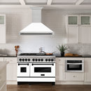 ZLINE 48 in. Autograph Edition Fingerprint Resistant Stainless Steel Range Hood with White Matte Shell and Accented Handle (8654SNZ-WM48) - MyBBQDirect