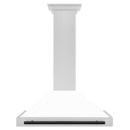 ZLINE 36 in. Autograph Edition Range Hood in Fingerprint Resistant Stainless Steel with White Matte Shell and Accented Handle (KB4SNZ-WM36)