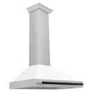 ZLINE 36 in. Autograph Edition Range Hood in Fingerprint Resistant Stainless Steel with White Matte Shell and Accented Handle (KB4SNZ-WM36)