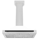 ZLINE 36 in. Autograph Edition Range Hood in Fingerprint Resistant Stainless Steel with White Matte Shell and Accented Handle (KB4SNZ-WM36)