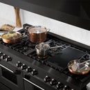 ZLINE 60 in. 7.4 cu. ft. Dual Fuel Range with Gas Stove and Electric Oven in Black Stainless Steel with Brass Burners (RAB-60) - MyBBQDirect