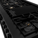 ZLINE 60 in. 7.4 cu. ft. Dual Fuel Range with Gas Stove and Electric Oven in Black Stainless Steel with Brass Burners (RAB-60) - MyBBQDirect