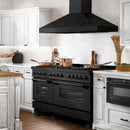 ZLINE 60 in. 7.4 cu. ft. Dual Fuel Range with Gas Stove and Electric Oven in Black Stainless Steel with Brass Burners (RAB-60) - MyBBQDirect