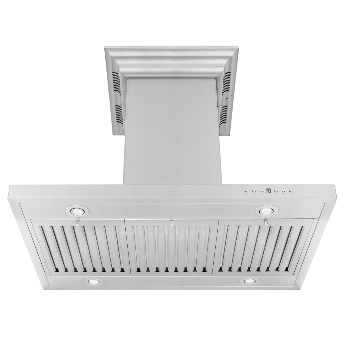 ZLINE Island Mount Range Hood in Stainless Steel with Built-in ZLINE CrownSound Bluetooth Speakers (GL2iCRN-BT) - MyBBQDirect