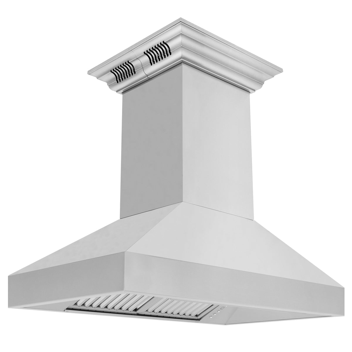 ZLINE Professional Island Mount Range Hood in Stainless Steel with Built-in ZLINE CrownSound™ Bluetooth Speakers (597iCRN-BT) - MyBBQDirect