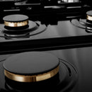 ZLINE 36 in. Porcelain Gas Stovetop with 6 Gas Burners (RT36) Available with Brass Burners - MyBBQDirect