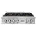 ZLINE 36 in. Porcelain Gas Stovetop with 6 Gas Burners (RT36) Available with Brass Burners - MyBBQDirect