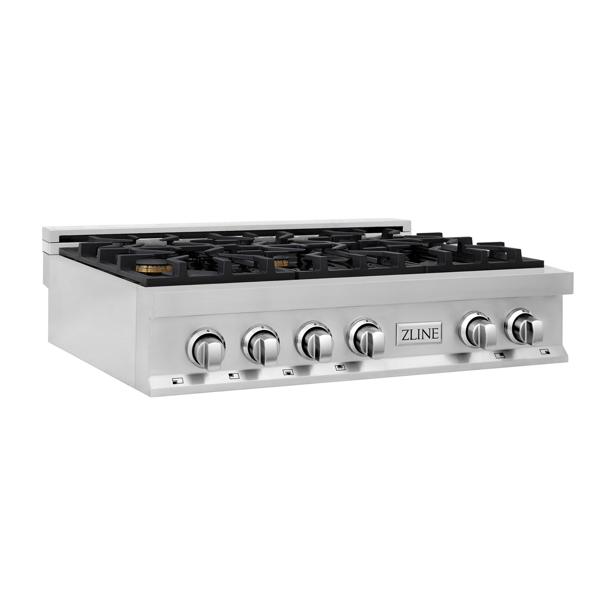 ZLINE 36 in. Porcelain Gas Stovetop with 6 Gas Burners (RT36) Available with Brass Burners - MyBBQDirect