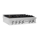 ZLINE 36 in. Porcelain Gas Stovetop with 6 Gas Burners (RT36) Available with Brass Burners - MyBBQDirect