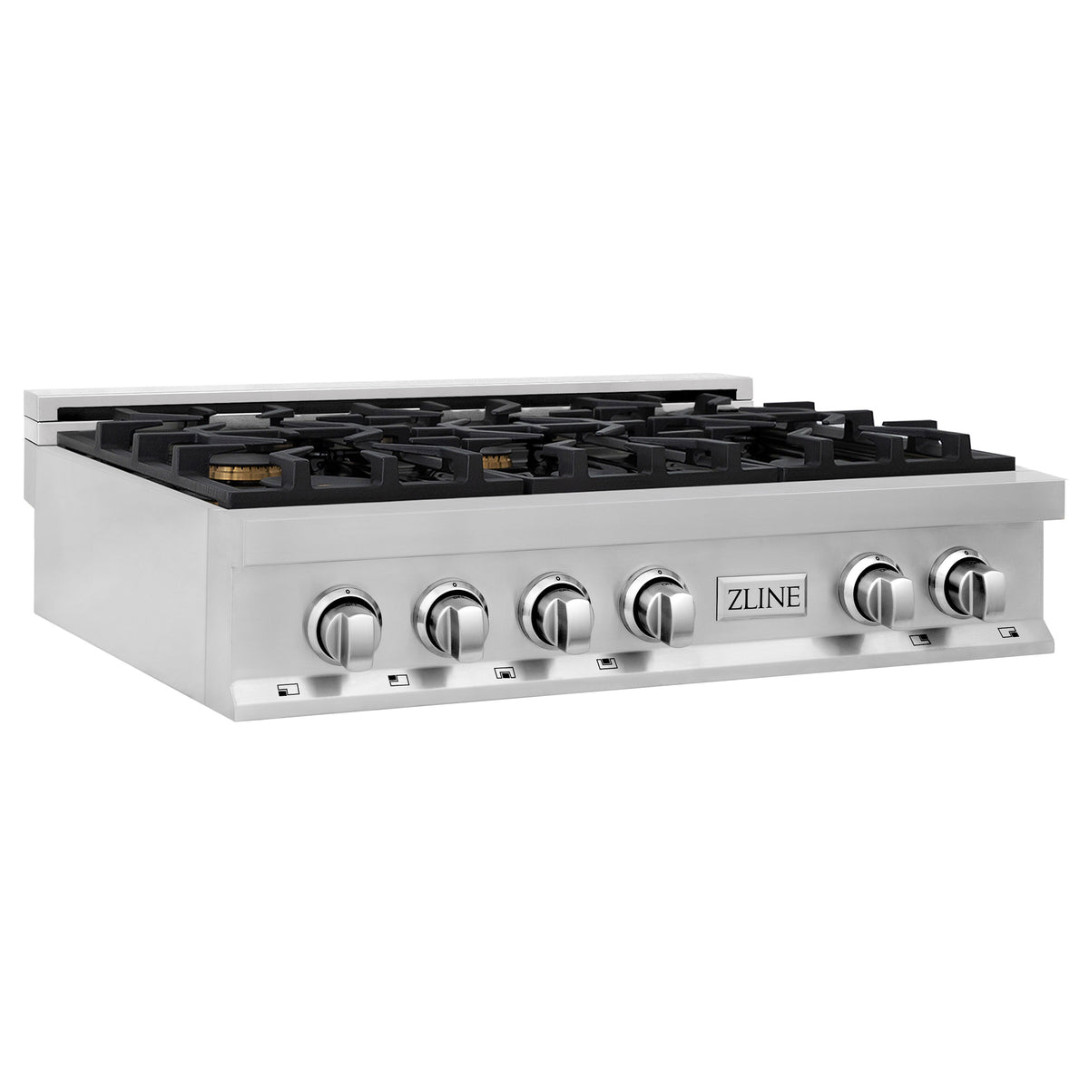 ZLINE 36 in. Porcelain Gas Stovetop with 6 Gas Burners (RT36) Available with Brass Burners - MyBBQDirect