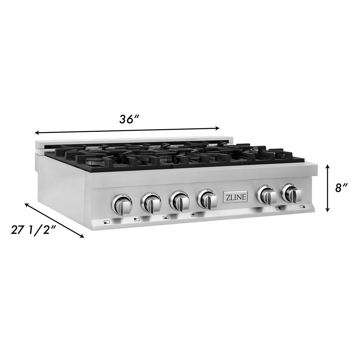 ZLINE Kitchen Package with 36 in. Stainless Steel Rangetop and 30 in. Double Wall Oven (2KP-RTAWD36) - MyBBQDirect