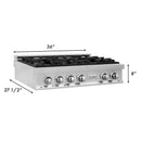 ZLINE Kitchen Package with 36 in. Stainless Steel Rangetop and 30 in. Single Wall Oven (2KP-RTAWS36)