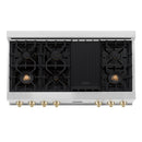 ZLINE Autograph Edition 48 in. Porcelain Rangetop with 7 Gas Burners in Stainless Steel with Accents (RTZ-48)