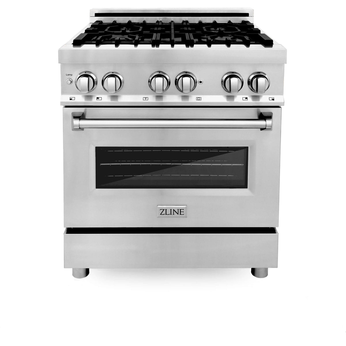 ZLINE 30 in. 4.0 cu. ft. Electric Oven and Gas Cooktop Dual Fuel Range with Griddle in Stainless Steel (RA-GR-30) - MyBBQDirect