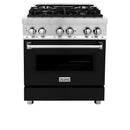 ZLINE 30 in. Kitchen Package with Stainless Steel Dual Fuel Range with Black Matte Door and Convertible Vent Range Hood (2KP-RABLMRH30) - MyBBQDirect