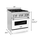 ZLINE 30 in. 4.0 cu. ft. Electric Oven and Gas Cooktop Dual Fuel Range with Griddle and White Matte Door in Stainless Steel (RA-WM-GR-30) - MyBBQDirect