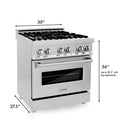 ZLINE 30 in. 4.0 cu. ft. Electric Oven and Gas Cooktop Dual Fuel Range with Griddle in Stainless Steel (RA-GR-30) - MyBBQDirect