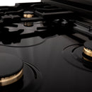 ZLINE Autograph Edition 30 in. Porcelain Rangetop with 4 Gas Burners in Black Stainless Steel and Accents (RTBZ-30)