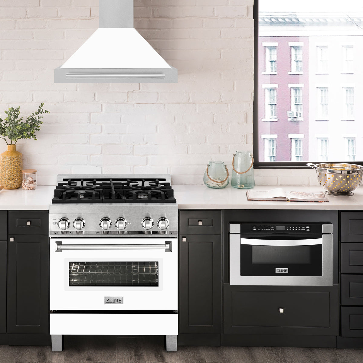 ZLINE 30 in. Stainless Steel Range Hood with Stainless Steel Handle and Colored Shell Options (KB4STX-30) - MyBBQDirect