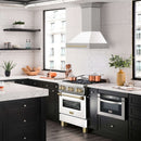 30 in. ZLINE Autograph Edition Fingerprint Resistant Stainless Steel Range Hood with White Matte Shell and Accented Handle (8654SNZ-WM30) - MyBBQDirect