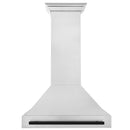 36 in. ZLINE Autograph Edition Fingerprint Resistant Stainless Steel Range Hood with Stainless Steel Shell and Colored Handle (8654SNZ-36)