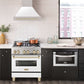 30 in. ZLINE Autograph Edition Fingerprint Resistant Stainless Steel Range Hood with White Matte Shell and Accented Handle (8654SNZ-WM30) - MyBBQDirect