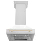 30 in. ZLINE Autograph Edition Fingerprint Resistant Stainless Steel Range Hood with White Matte Shell and Accented Handle (8654SNZ-WM30) - MyBBQDirect