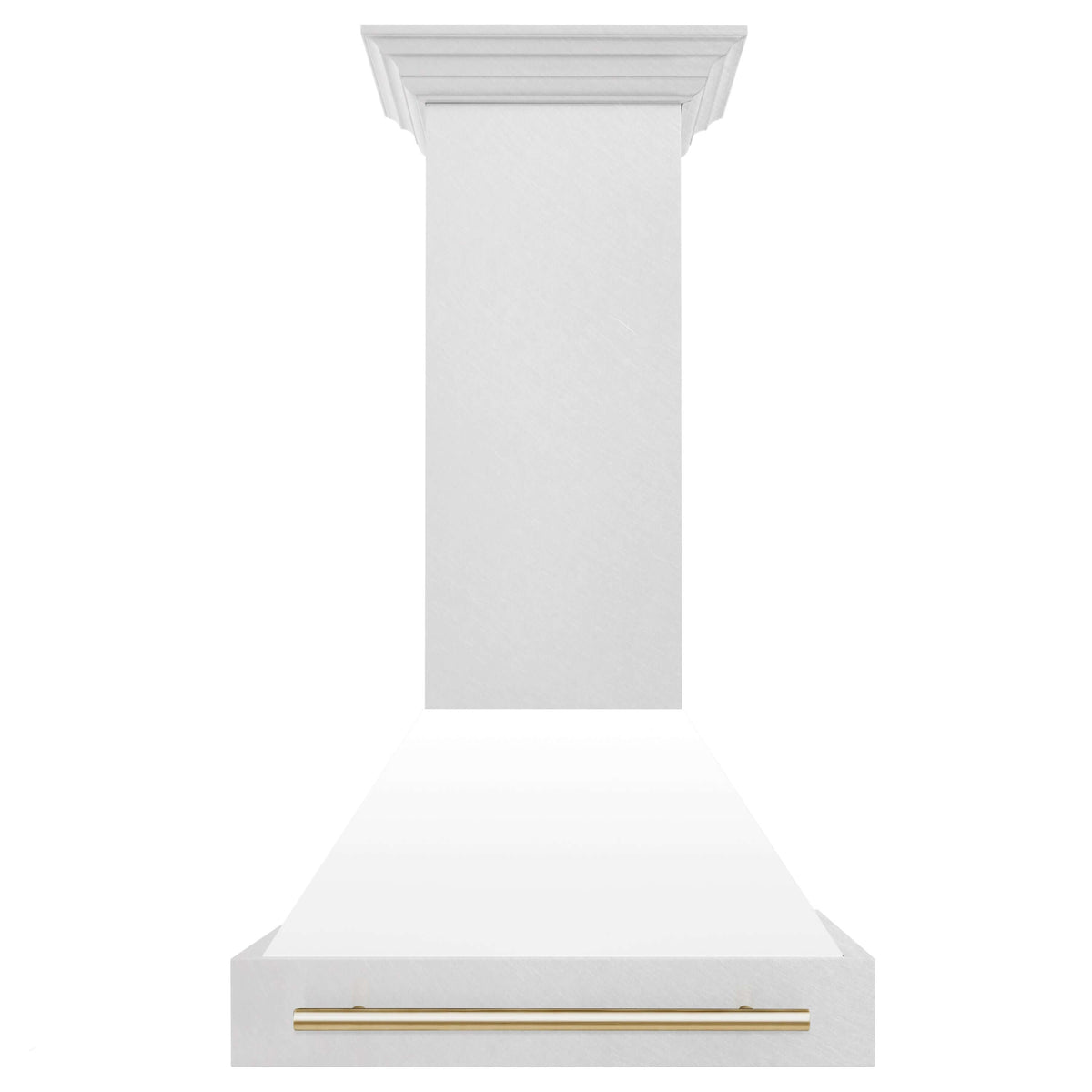30 in. ZLINE Autograph Edition Fingerprint Resistant Stainless Steel Range Hood with White Matte Shell and Accented Handle (8654SNZ-WM30) - MyBBQDirect