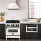 30 in. ZLINE Autograph Edition Fingerprint Resistant Stainless Steel Range Hood with White Matte Shell and Accented Handle (8654SNZ-WM30) - MyBBQDirect