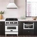 30 in. ZLINE Autograph Edition Fingerprint Resistant Stainless Steel Range Hood with White Matte Shell and Accented Handle (8654SNZ-WM30) - MyBBQDirect