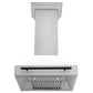 30 in. ZLINE Autograph Edition Fingerprint Resistant Stainless Steel Range Hood with White Matte Shell and Accented Handle (8654SNZ-WM30) - MyBBQDirect