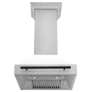 30 in. ZLINE Autograph Edition Fingerprint Resistant Stainless Steel Range Hood with White Matte Shell and Accented Handle (8654SNZ-WM30) - MyBBQDirect