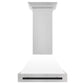 30 in. ZLINE Autograph Edition Fingerprint Resistant Stainless Steel Range Hood with White Matte Shell and Accented Handle (8654SNZ-WM30) - MyBBQDirect