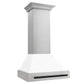 30 in. ZLINE Autograph Edition Fingerprint Resistant Stainless Steel Range Hood with White Matte Shell and Accented Handle (8654SNZ-WM30) - MyBBQDirect