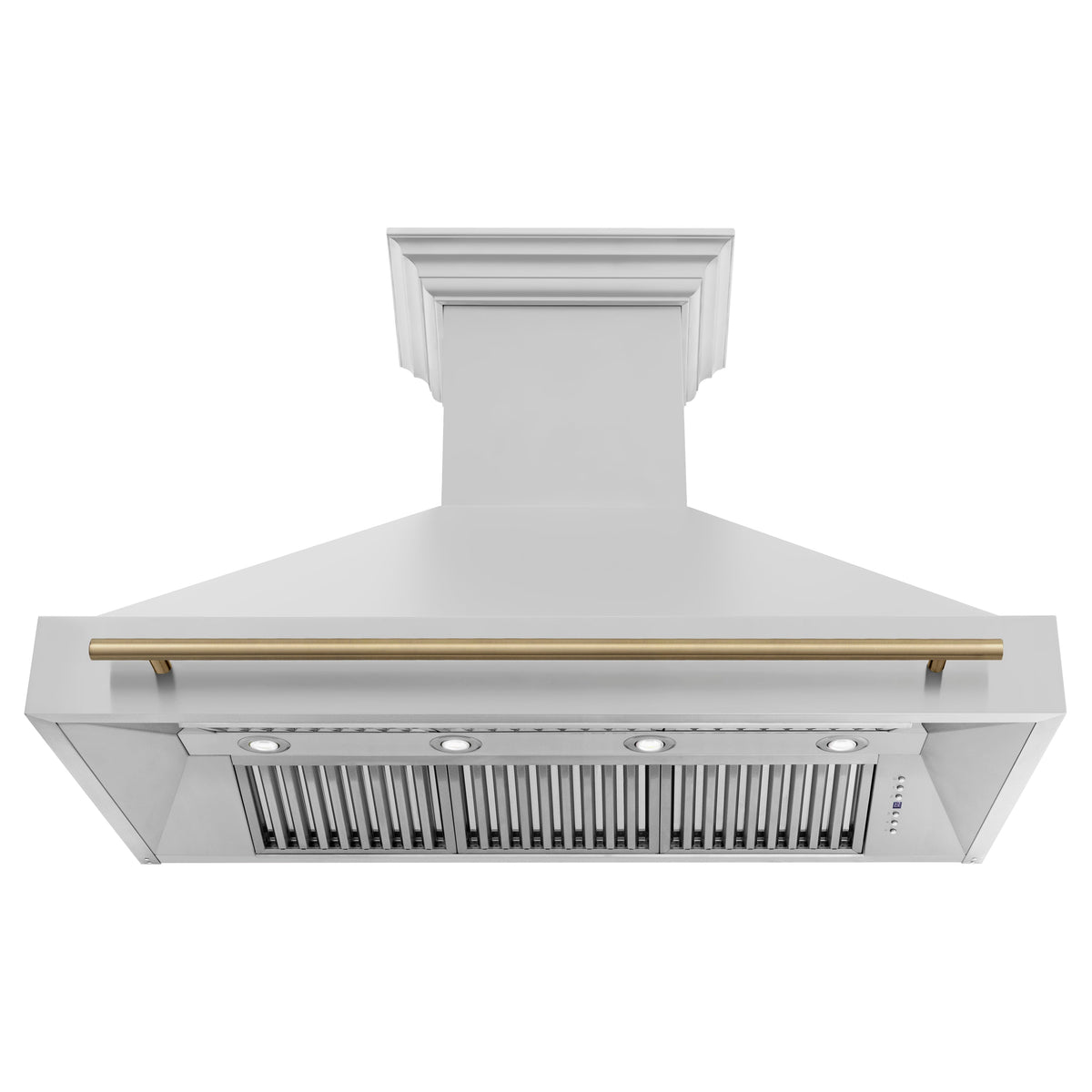 ZLINE 48 in. Autograph Edition Kitchen Package with Stainless Steel Dual Fuel Range and Range Hood with Champagne Bronze Accents (2AKP-RARH48-CB) - MyBBQDirect