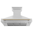ZLINE 48 in. Autograph Edition Kitchen Package with Stainless Steel Dual Fuel Range and Range Hood with Champagne Bronze Accents (2AKP-RARH48-CB) - MyBBQDirect