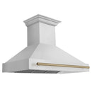 ZLINE 48 in. Autograph Edition Kitchen Package with Stainless Steel Dual Fuel Range and Range Hood with Champagne Bronze Accents (2AKP-RARH48-CB) - MyBBQDirect