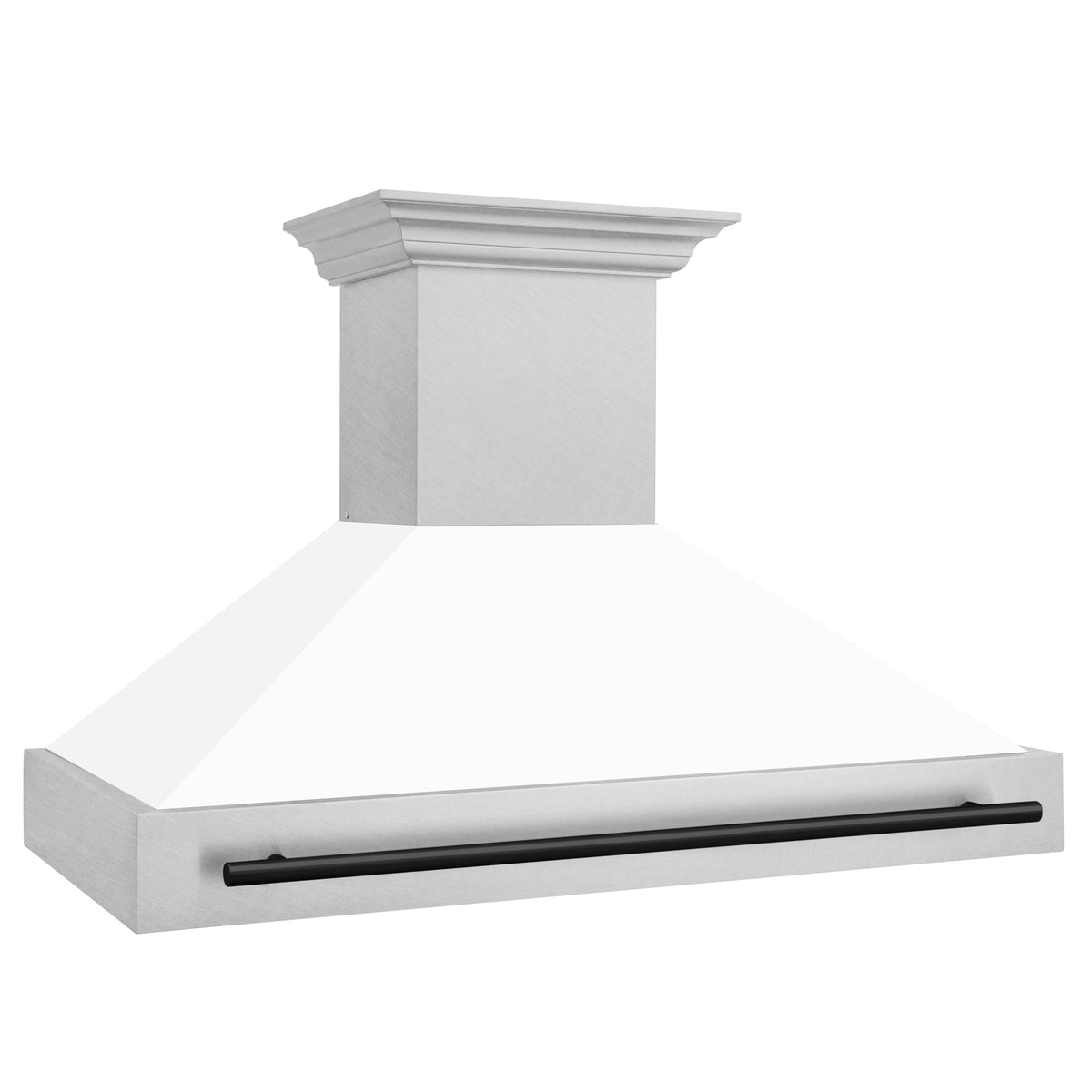 ZLINE 48 in. Autograph Edition Fingerprint Resistant Stainless Steel Range Hood with White Matte Shell and Accented Handle (8654SNZ-WM48) - MyBBQDirect