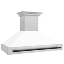 ZLINE 48 in. Autograph Edition Fingerprint Resistant Stainless Steel Range Hood with White Matte Shell and Accented Handle (8654SNZ-WM48) - MyBBQDirect