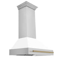 ZLINE 36 in. Autograph Edition Stainless Steel Range Hood with White Matte Shell (8654STZ-WM36) - MyBBQDirect