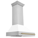 ZLINE 36 in. Autograph Edition Stainless Steel Range Hood with White Matte Shell (8654STZ-WM36) - MyBBQDirect