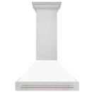 ZLINE 36 in. Autograph Edition Stainless Steel Range Hood with White Matte Shell (8654STZ-WM36) - MyBBQDirect