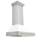 ZLINE 36 in. Autograph Edition Stainless Steel Range Hood with White Matte Shell (8654STZ-WM36) - MyBBQDirect