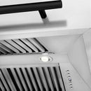 30 in. ZLINE Autograph Edition Fingerprint Resistant Stainless Steel Range Hood with White Matte Shell and Accented Handle (8654SNZ-WM30) - MyBBQDirect