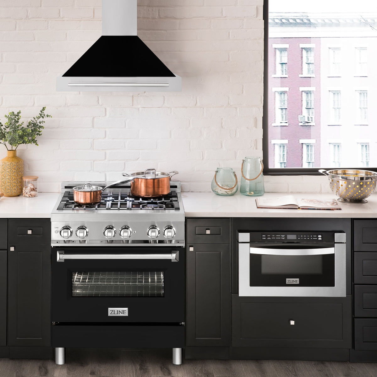 ZLINE 30 in. Stainless Steel Range Hood with Stainless Steel Handle and Colored Shell Options (KB4STX-30) - MyBBQDirect