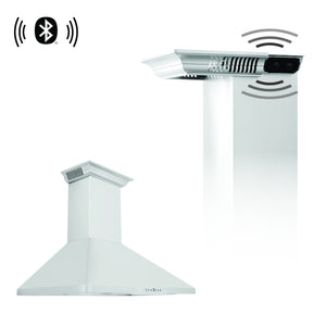 ZLINE Wall Mount Range Hood in Stainless Steel with Built-in ZLINE CrownSound™ Bluetooth Speakers (KF1CRN-BT) - MyBBQDirect