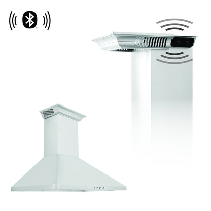 ZLINE Wall Mount Range Hood in Stainless Steel with Built-in ZLINE CrownSound™ Bluetooth Speakers (KF1CRN-BT) - MyBBQDirect
