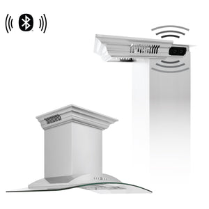 ZLINE Wall Mount Range Hood in Stainless Steel with Built-in ZLINE CrownSound Bluetooth Speakers (KNCRN-BT) - MyBBQDirect